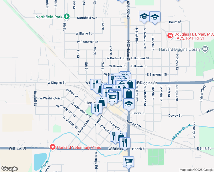 map of restaurants, bars, coffee shops, grocery stores, and more near in Alden