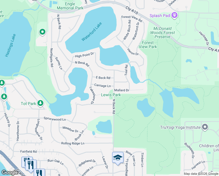 map of restaurants, bars, coffee shops, grocery stores, and more near 2321 Carriage Lane in Lindenhurst