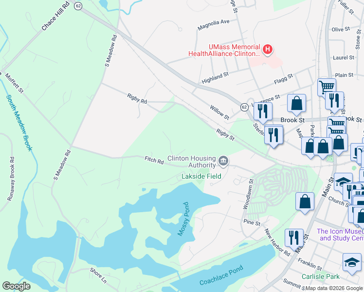 map of restaurants, bars, coffee shops, grocery stores, and more near 8 Wilkate Place in Clinton