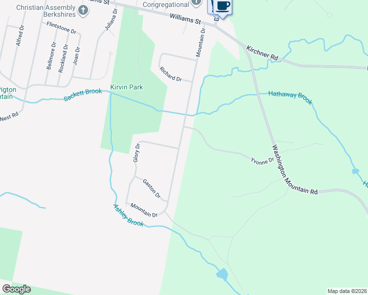 map of restaurants, bars, coffee shops, grocery stores, and more near 209 Mountain Drive in Pittsfield