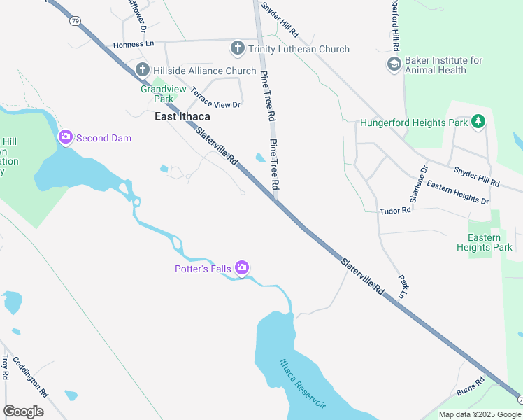map of restaurants, bars, coffee shops, grocery stores, and more near 1479-79.5 Slaterville Road in Ithaca