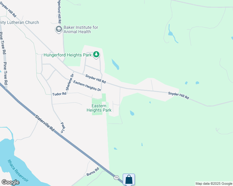 map of restaurants, bars, coffee shops, grocery stores, and more near 14 Peregrine Way in Ithaca