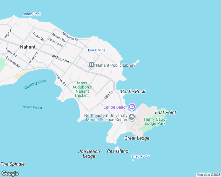 map of restaurants, bars, coffee shops, grocery stores, and more near 3 Cliff Street in Nahant