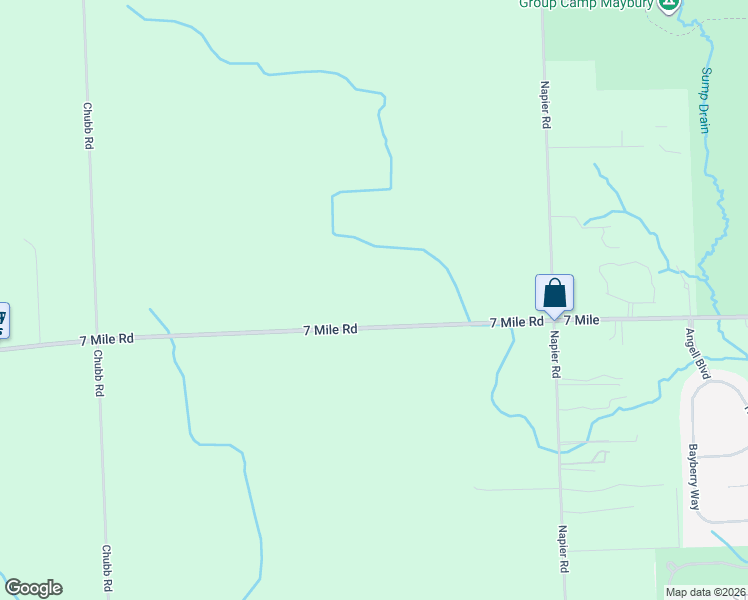 map of restaurants, bars, coffee shops, grocery stores, and more near 10601 7 Mile Road in Northville