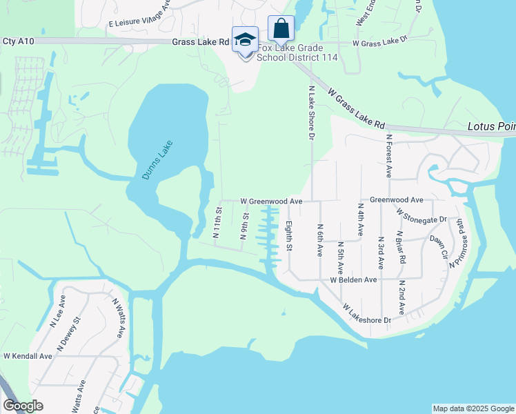 map of restaurants, bars, coffee shops, grocery stores, and more near 38487 North 9th Street in Spring Grove