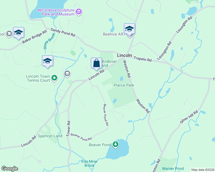 map of restaurants, bars, coffee shops, grocery stores, and more near 16 Lincoln Road in Lincoln