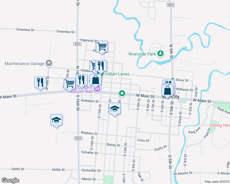 map of restaurants, bars, coffee shops, grocery stores, and more near in Sac City