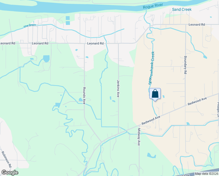 map of restaurants, bars, coffee shops, grocery stores, and more near 1458 Jenkins Avenue in Grants Pass