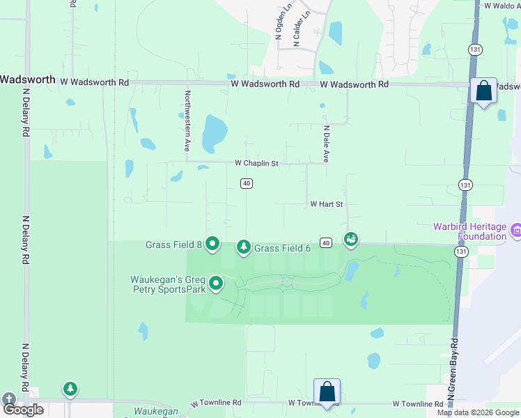 map of restaurants, bars, coffee shops, grocery stores, and more near 13265 West Hart Street in Wadsworth