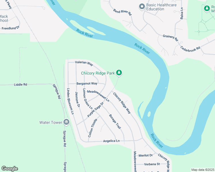 map of restaurants, bars, coffee shops, grocery stores, and more near 558 Bergamot Way in Roscoe