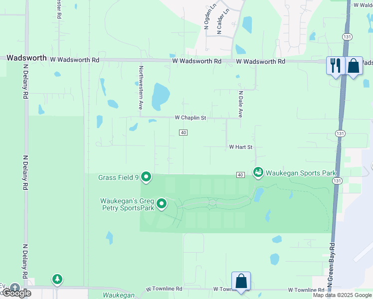 map of restaurants, bars, coffee shops, grocery stores, and more near 13265 West Hart Street in Wadsworth