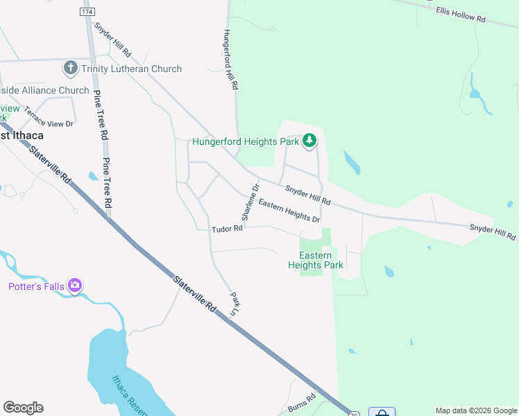 map of restaurants, bars, coffee shops, grocery stores, and more near 203 Eastern Heights Dr in Ithaca