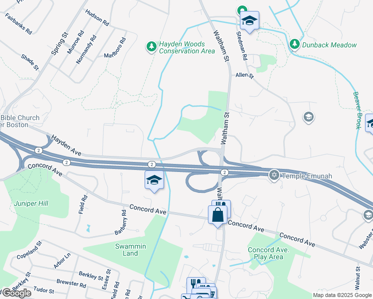 map of restaurants, bars, coffee shops, grocery stores, and more near 33 Hayden Avenue in Lexington