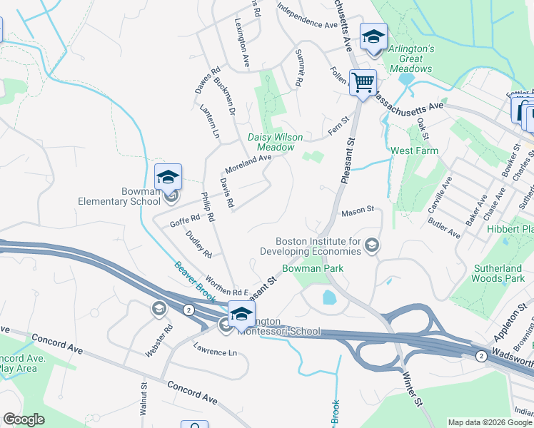 map of restaurants, bars, coffee shops, grocery stores, and more near 29 Moon Hill Road in Lexington