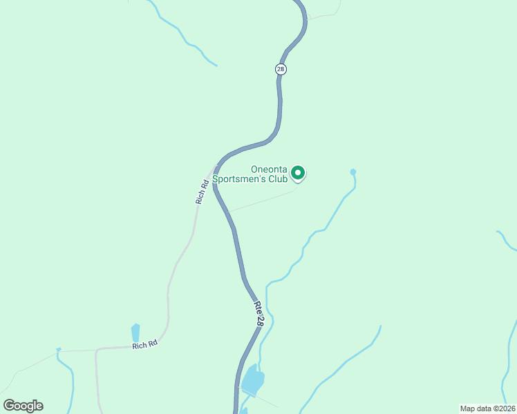 map of restaurants, bars, coffee shops, grocery stores, and more near 98 Rod and Gun Club Road in Oneonta