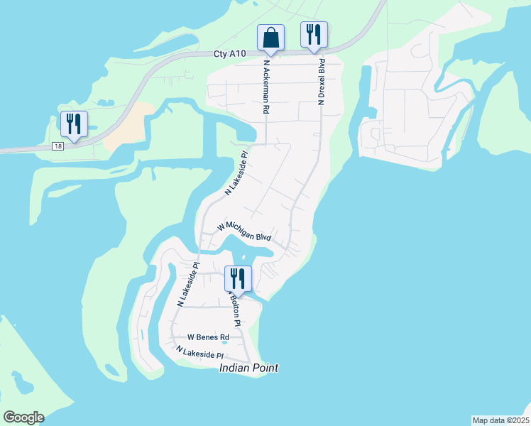 map of restaurants, bars, coffee shops, grocery stores, and more near 38528 North Drexel Boulevard in Antioch