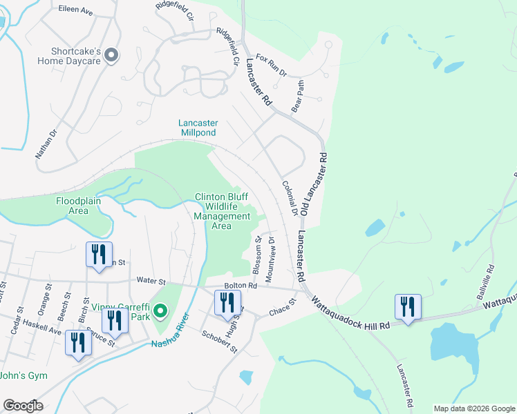 map of restaurants, bars, coffee shops, grocery stores, and more near 34 Mountview Drive in Clinton