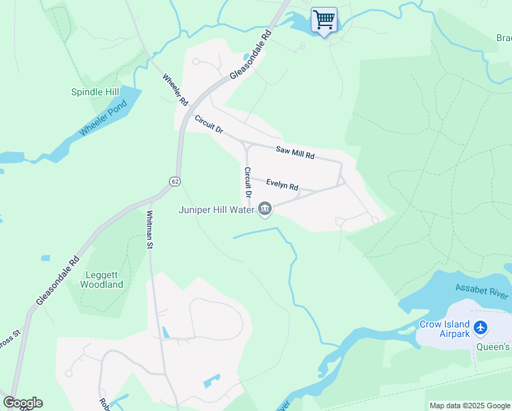 map of restaurants, bars, coffee shops, grocery stores, and more near 1 Middlemost Way in Stow
