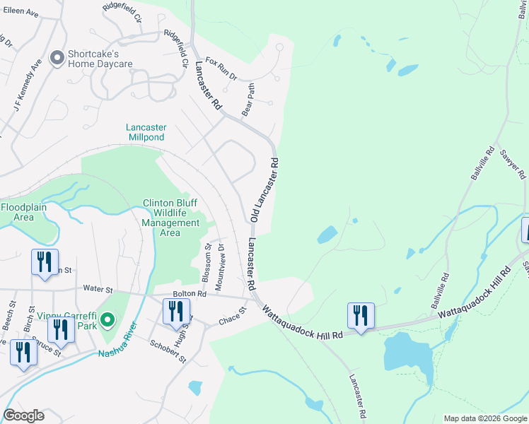 map of restaurants, bars, coffee shops, grocery stores, and more near 69 Old Lancaster Road in Bolton