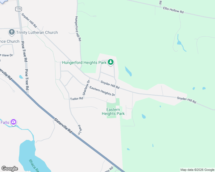 map of restaurants, bars, coffee shops, grocery stores, and more near 227 Snyder Hill Rd in Ithaca