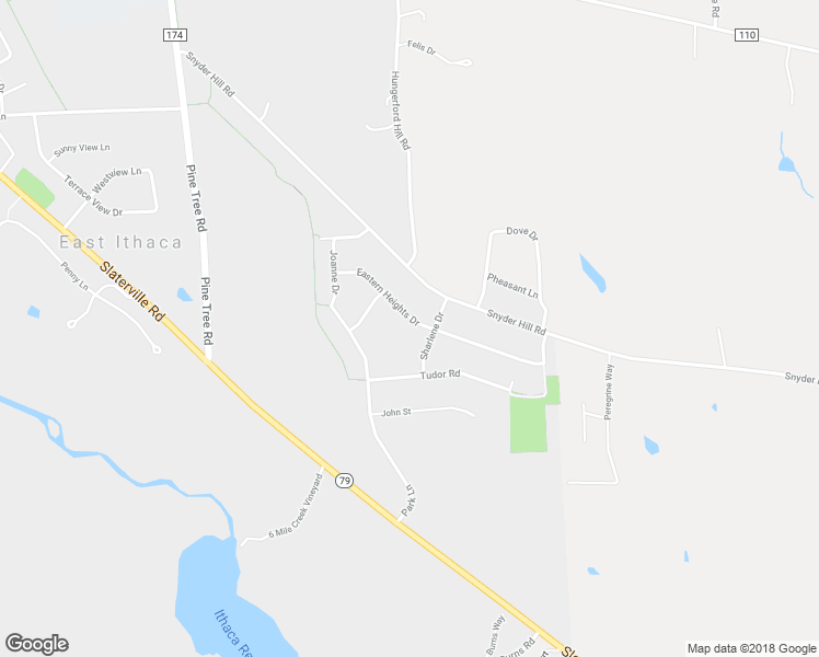 map of restaurants, bars, coffee shops, grocery stores, and more near 121 Eastern Heights Drive in Ithaca