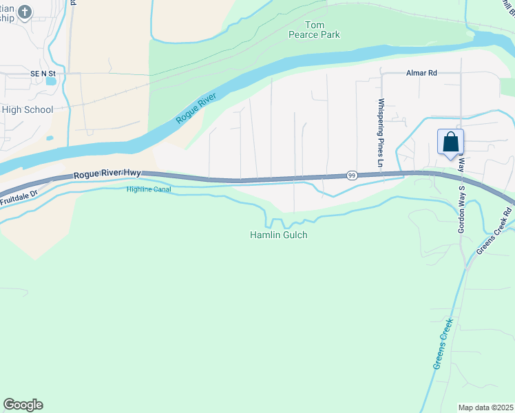 map of restaurants, bars, coffee shops, grocery stores, and more near 3251 Rogue River Highway in Grants Pass