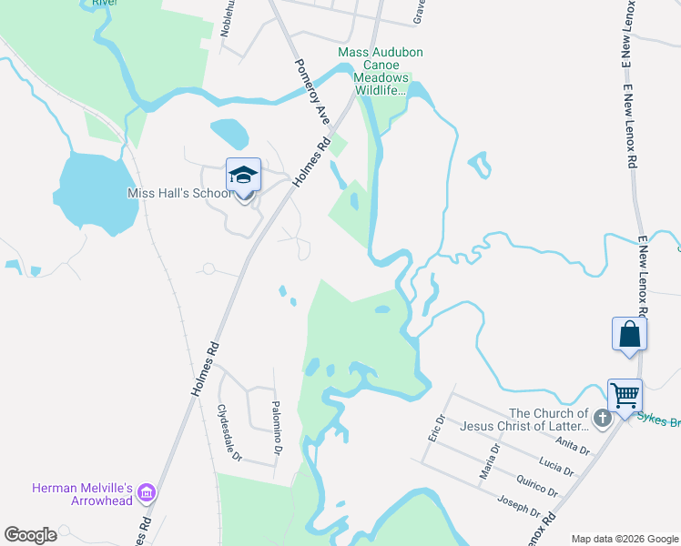 map of restaurants, bars, coffee shops, grocery stores, and more near 497 Holmes Rd in Pittsfield
