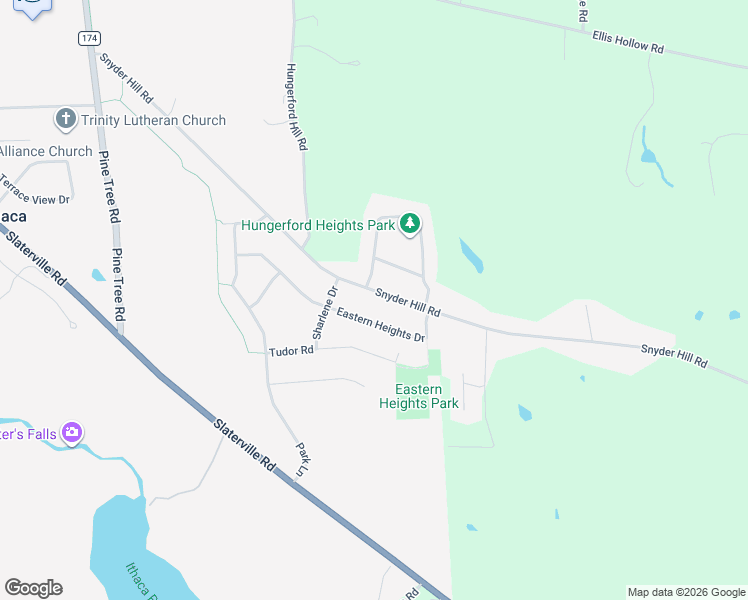 map of restaurants, bars, coffee shops, grocery stores, and more near 212 Eastern Heights Drive in Ithaca