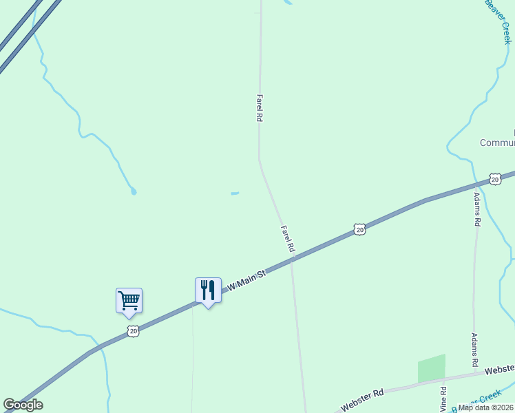 map of restaurants, bars, coffee shops, grocery stores, and more near 4834 West Main Street in Fredonia