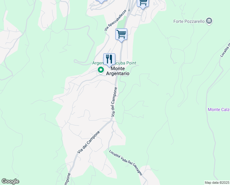 map of restaurants, bars, coffee shops, grocery stores, and more near 110 Via del Campone in Provincia di Grosseto