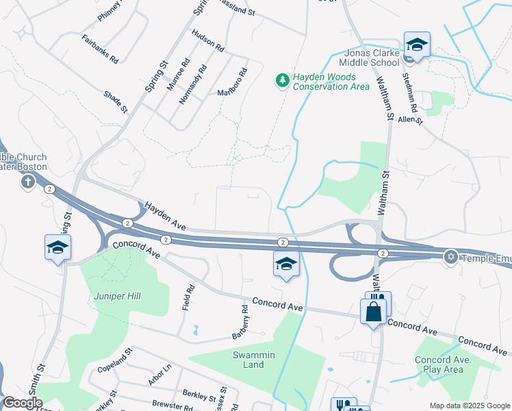 map of restaurants, bars, coffee shops, grocery stores, and more near 45 Hayden Avenue in Lexington
