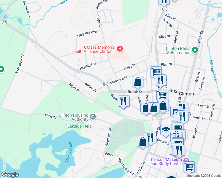 map of restaurants, bars, coffee shops, grocery stores, and more near 209 Sterling Street in Clinton