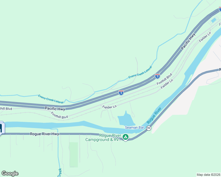 map of restaurants, bars, coffee shops, grocery stores, and more near 4950 Foothill Boulevard in Grants Pass