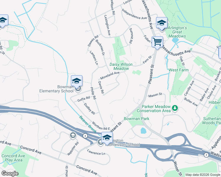 map of restaurants, bars, coffee shops, grocery stores, and more near 15 Rockville Avenue in Lexington