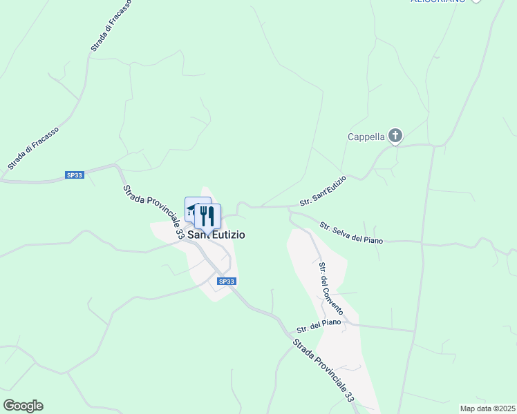 map of restaurants, bars, coffee shops, grocery stores, and more near 731 Via del Convento in Sant'Eutizio