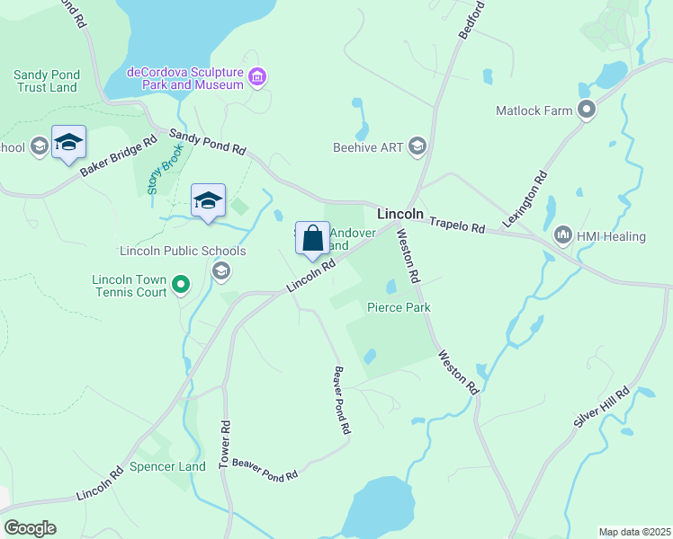 map of restaurants, bars, coffee shops, grocery stores, and more near 16 Lincoln Road in Lincoln