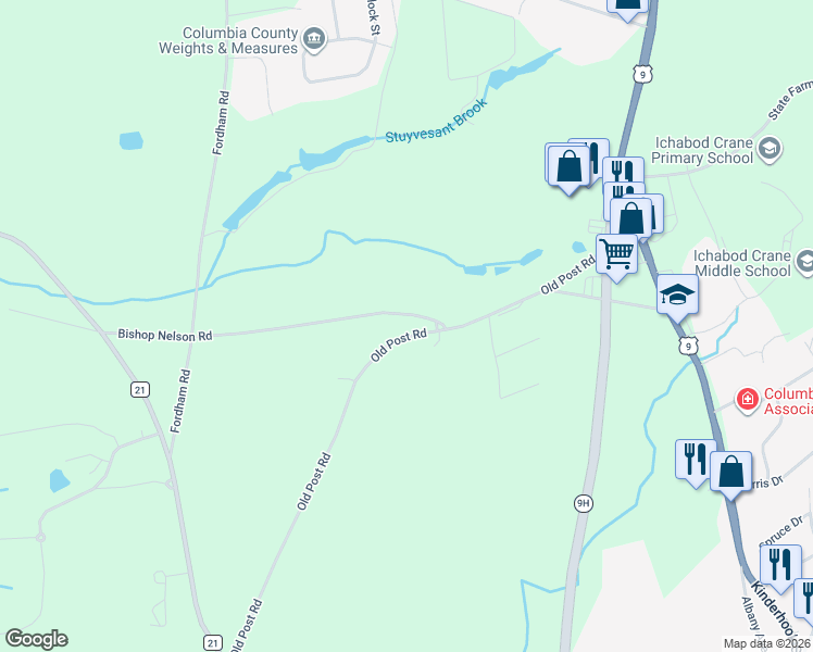 map of restaurants, bars, coffee shops, grocery stores, and more near 22 Bishop Nelson Rd in Valatie