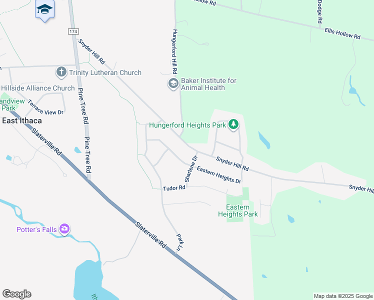 map of restaurants, bars, coffee shops, grocery stores, and more near 171 Snyder Hill Road in Ithaca