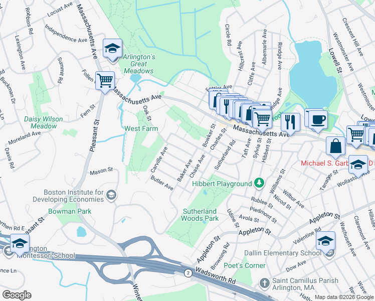 map of restaurants, bars, coffee shops, grocery stores, and more near in Lexington