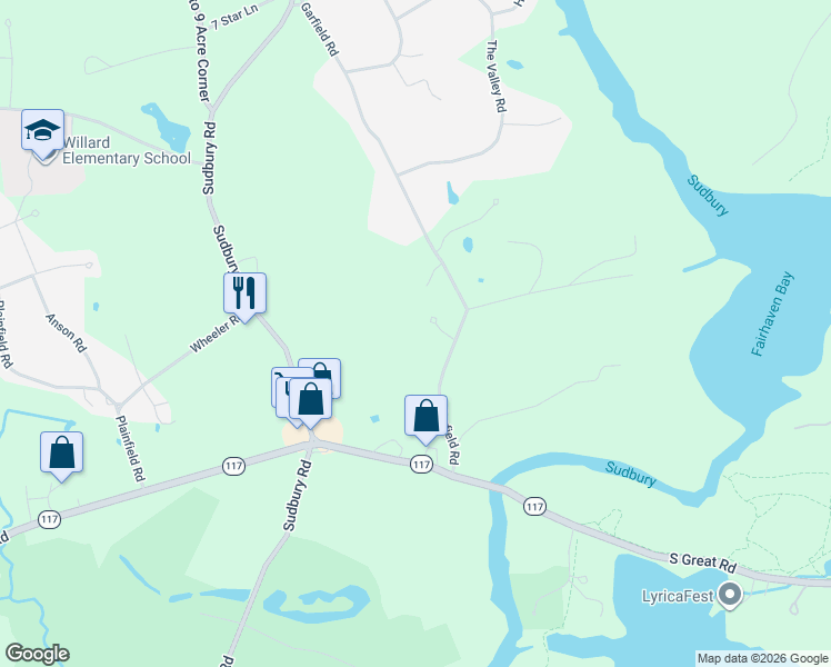 map of restaurants, bars, coffee shops, grocery stores, and more near 31 Brigham Woods in Concord