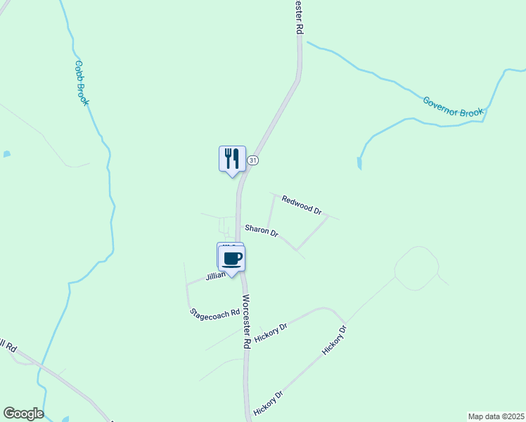 map of restaurants, bars, coffee shops, grocery stores, and more near 5 Pinewood Drive in Princeton