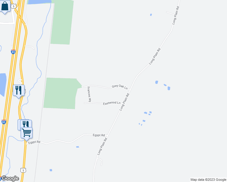 map of restaurants, bars, coffee shops, grocery stores, and more near 34 Grey Oak Lane in Whately