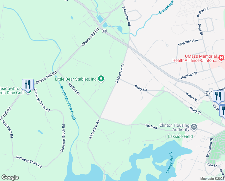 map of restaurants, bars, coffee shops, grocery stores, and more near 351 South Meadow Road in Lancaster