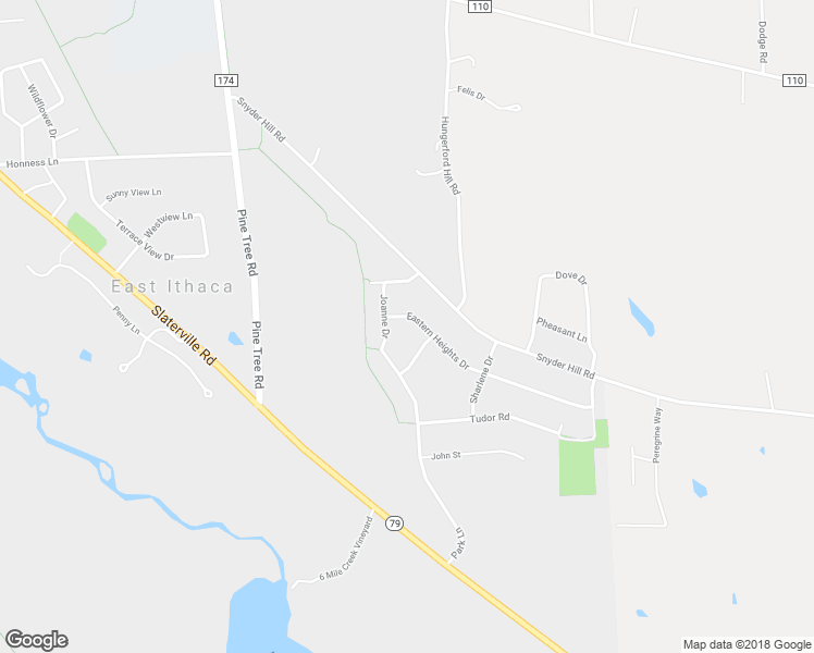 map of restaurants, bars, coffee shops, grocery stores, and more near 105 Eastern Heights Drive in Ithaca