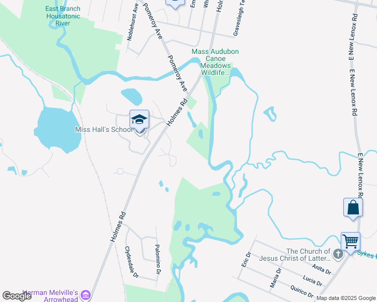 map of restaurants, bars, coffee shops, grocery stores, and more near 477 Holmes Road in Pittsfield