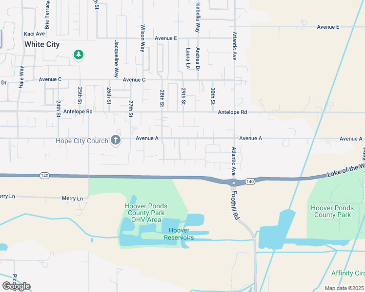 map of restaurants, bars, coffee shops, grocery stores, and more near 7408 Woodlake Drive in White City