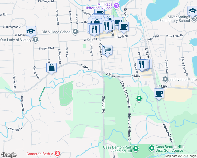 map of restaurants, bars, coffee shops, grocery stores, and more near 312 Saint Lawrence Boulevard in Northville