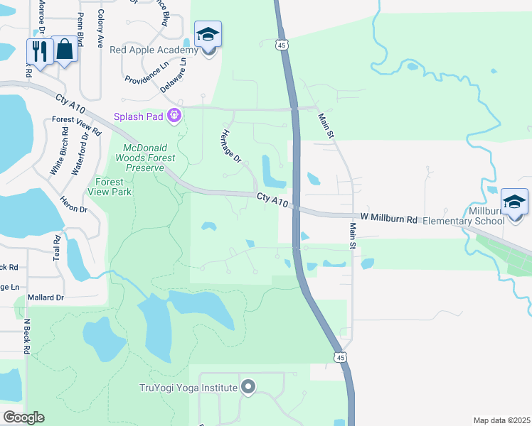 map of restaurants, bars, coffee shops, grocery stores, and more near 2970 Haven Lane in Lindenhurst