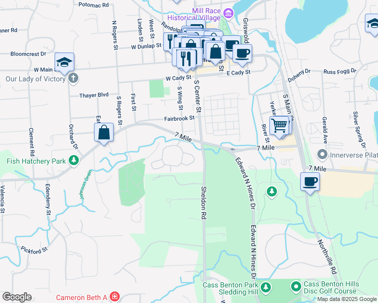 map of restaurants, bars, coffee shops, grocery stores, and more near 243 Saint Lawrence Boulevard in Northville