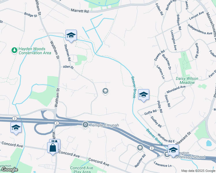 map of restaurants, bars, coffee shops, grocery stores, and more near 5 Clematis Road in Lexington